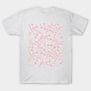 Pink Ribbons and Bows Pattern T-Shirt